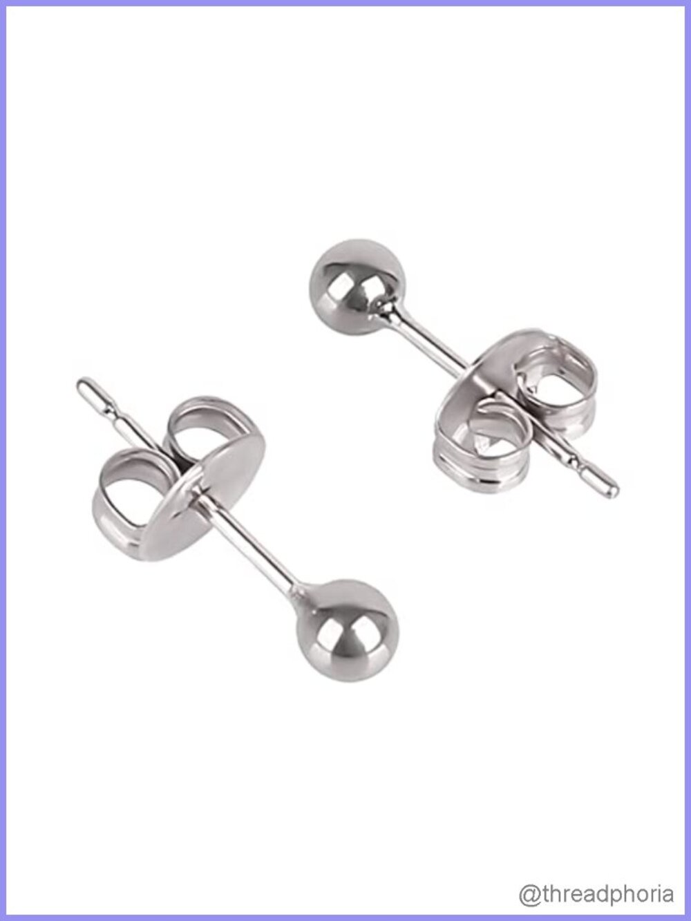 Titanium Ball Stud Earrings Hypoallergenic 3mm 4mm Push Back